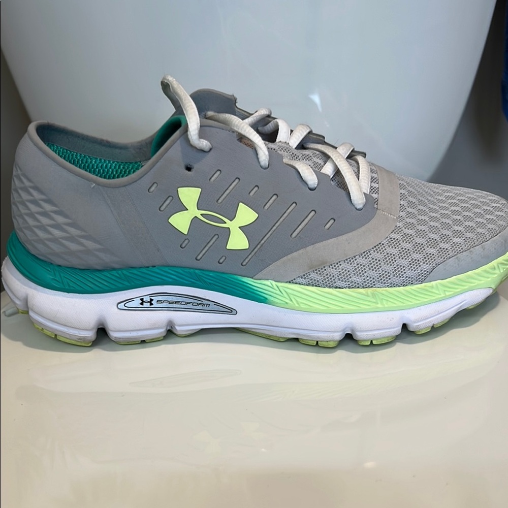Under Armour Gray and Green Running Shoes